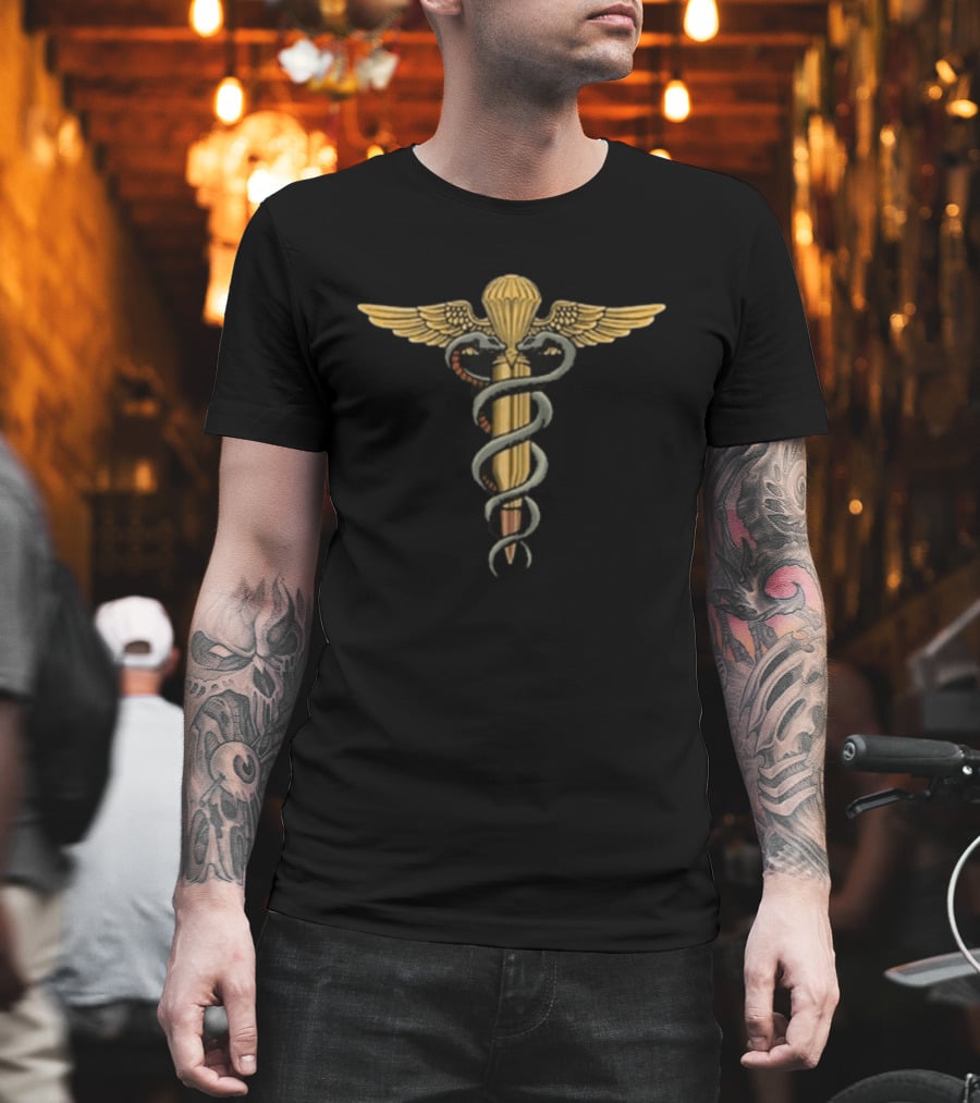 Doing The Lords Work 0331 Nun Army Combat Medic Parachute Wings Caduceus T-Shirt