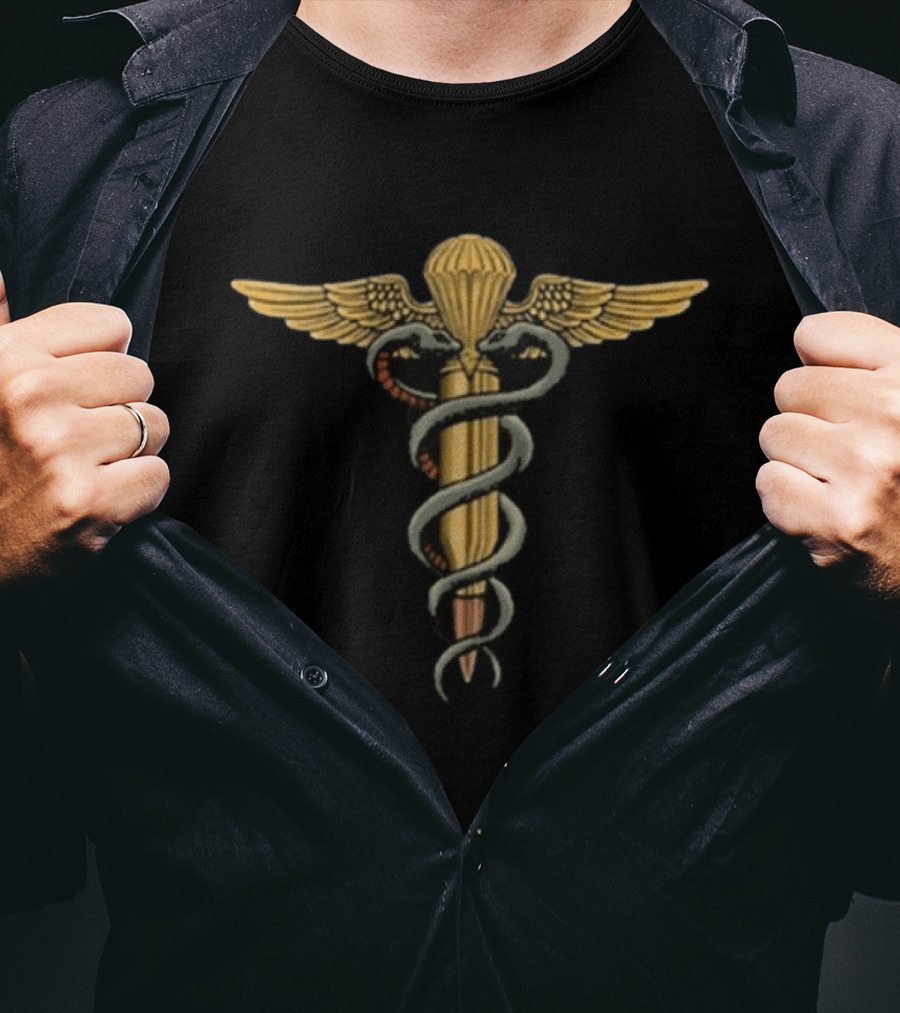 Doing The Lords Work 0331 Nun Army Combat Medic Parachute Wings Caduceus T-Shirt
