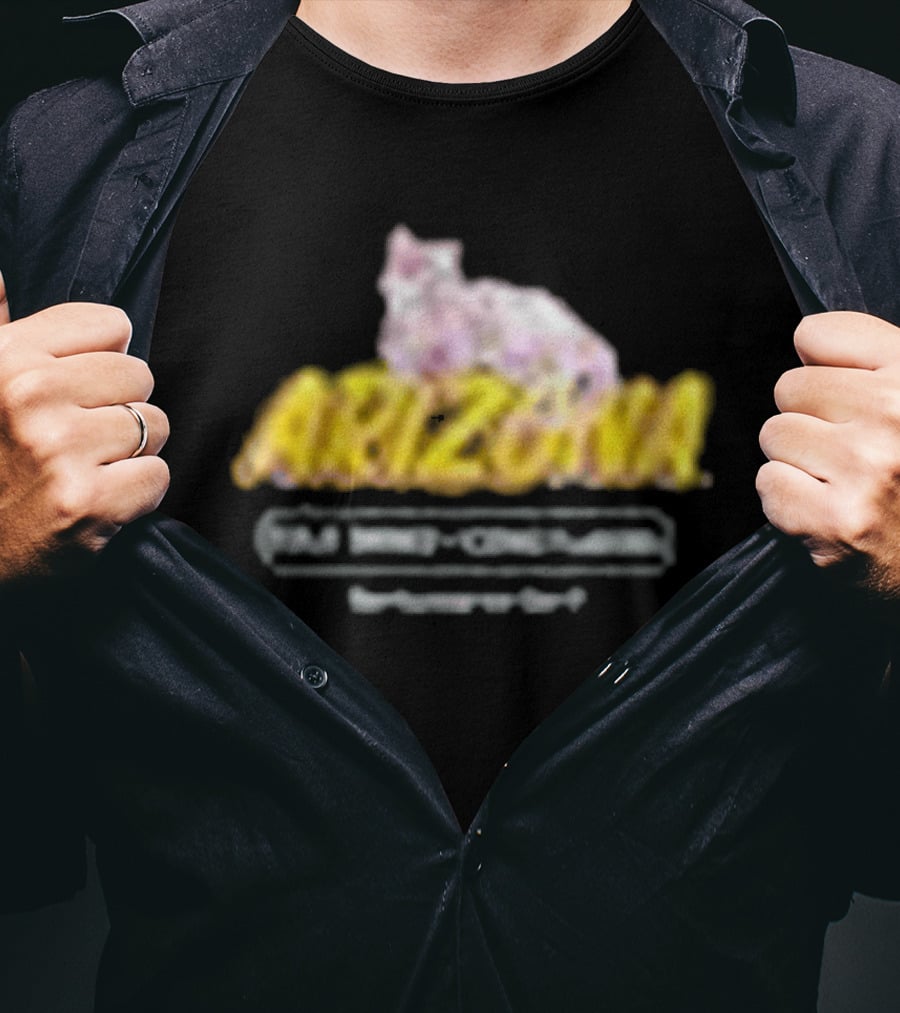 Arizona Black Cherry Blossom Bodega Cat T-Shirt