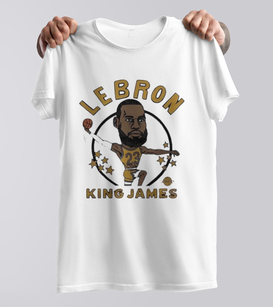 LeBron King James Los Angeles Lakers Basketball Caricature 23 T-Shirt