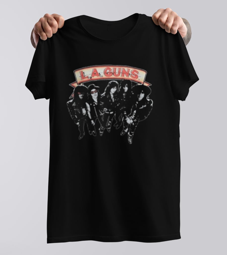 L.A. Guns Hollywood Vampires Tour 1991 Band Photo T-Shirt