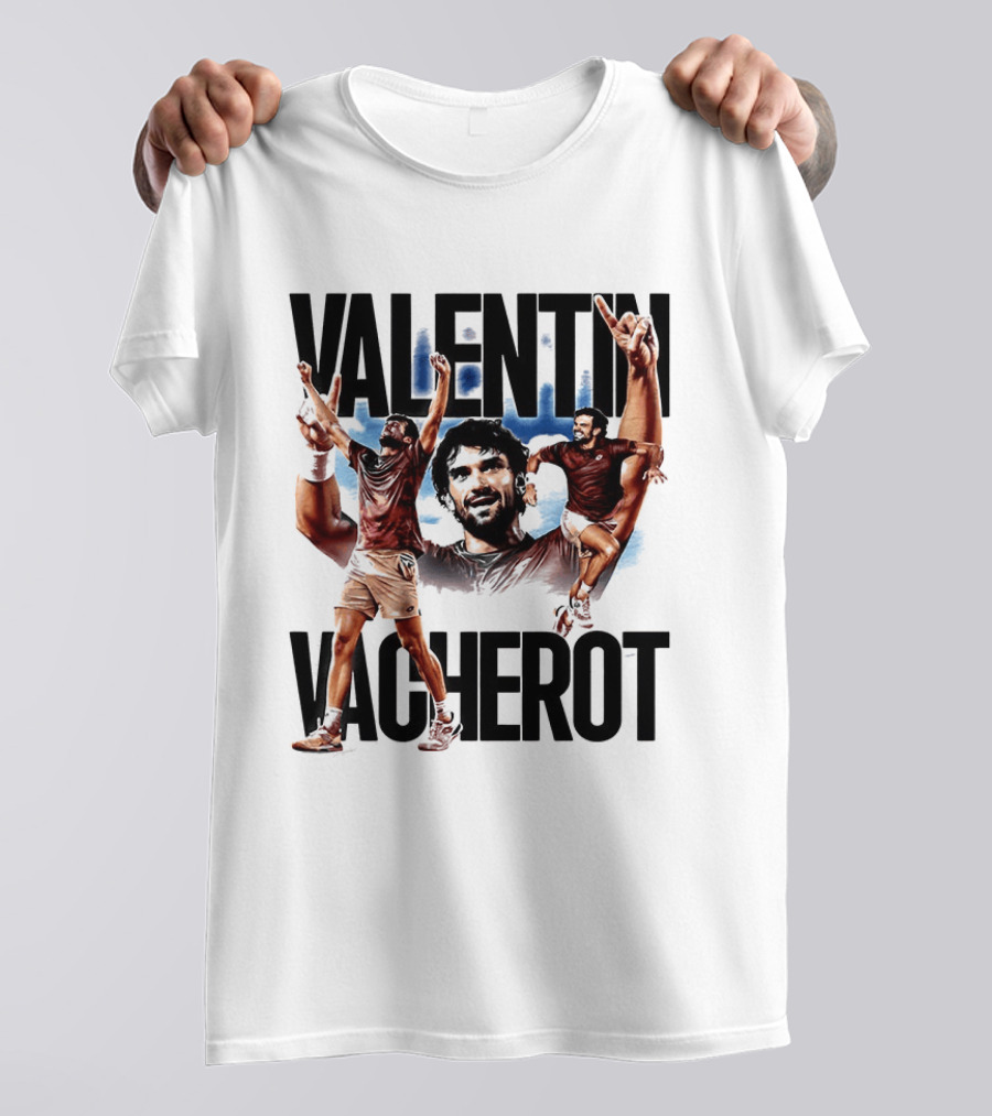 Valentin Vacherot Tennis Player Action Pose Montage T-Shirt