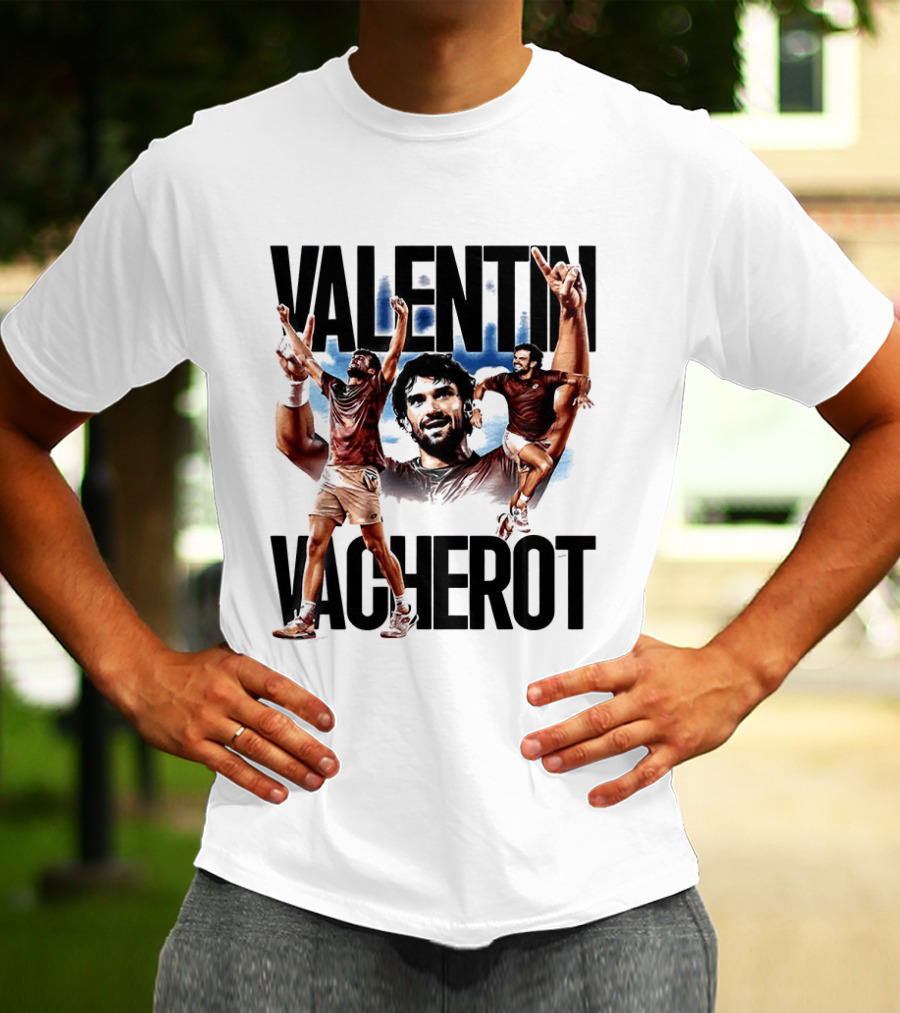 Valentin Vacherot Tennis Player Action Pose Montage T-Shirt