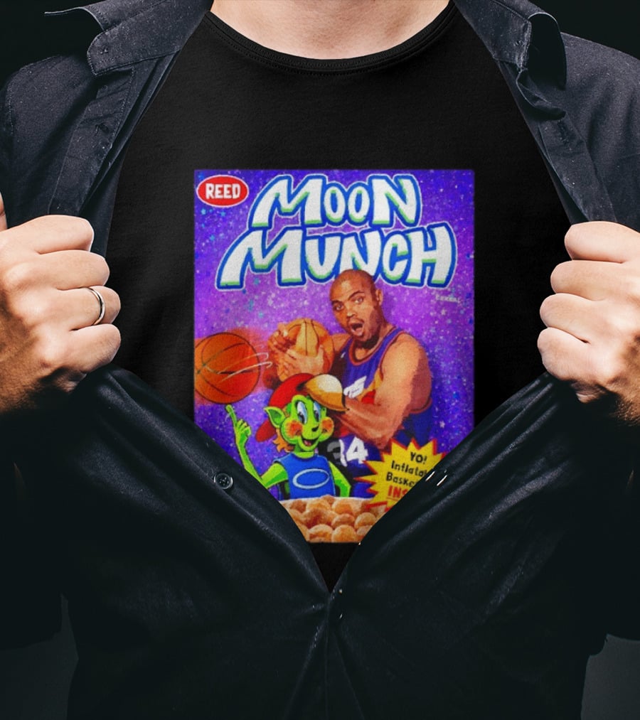 Reed Moon Munch Basketball Cereal Charles Barkley Phoenix Suns Magic T-Shirt