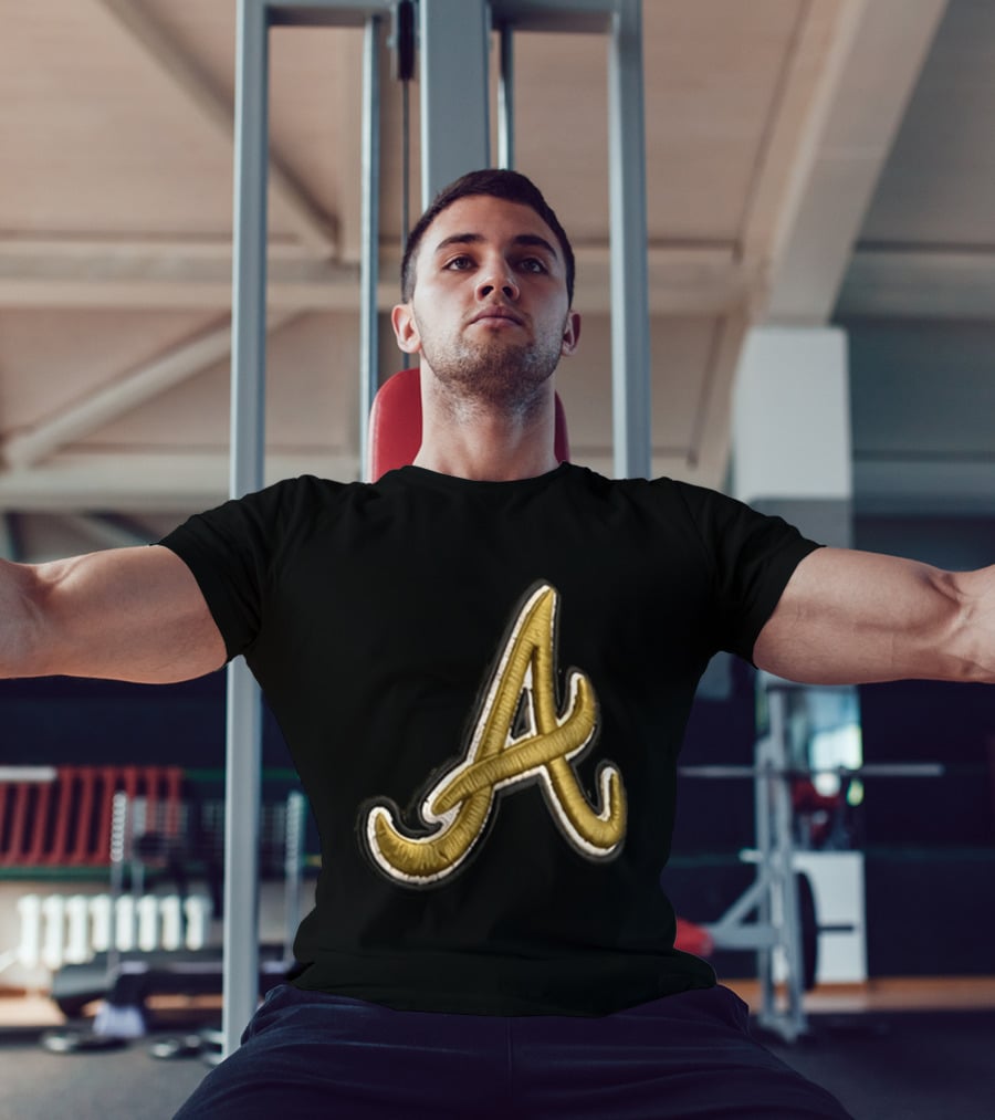 Atlanta Braves Armed Forces 2026 Hat Gold Embroidered A T-Shirt
