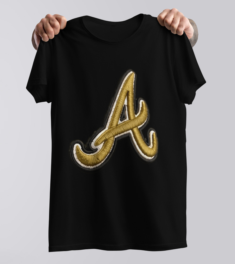 Atlanta Braves Armed Forces 2026 Hat Gold Embroidered A T-Shirt