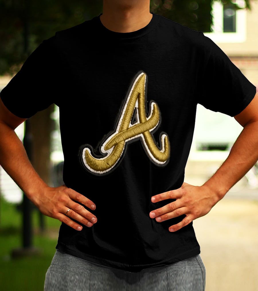 Atlanta Braves Armed Forces 2026 Hat Gold Embroidered A T-Shirt