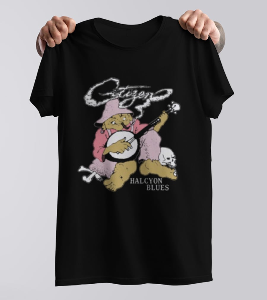 Citizen Halcyon Blues Smoking Gnome Banjo Player T-Shirt