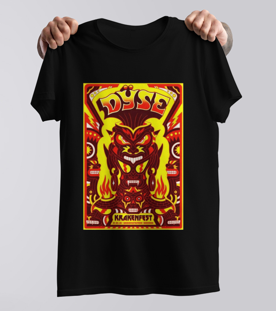 Dyse Krakenfest 01.05.26 Groovestation Dresden Bold Psychedelic Demon T-Shirt