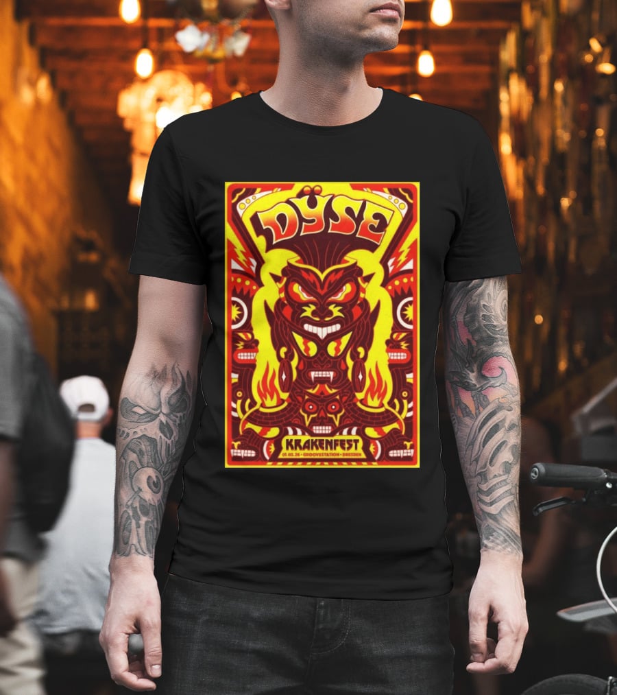 Dyse Krakenfest 01.05.26 Groovestation Dresden Bold Psychedelic Demon T-Shirt