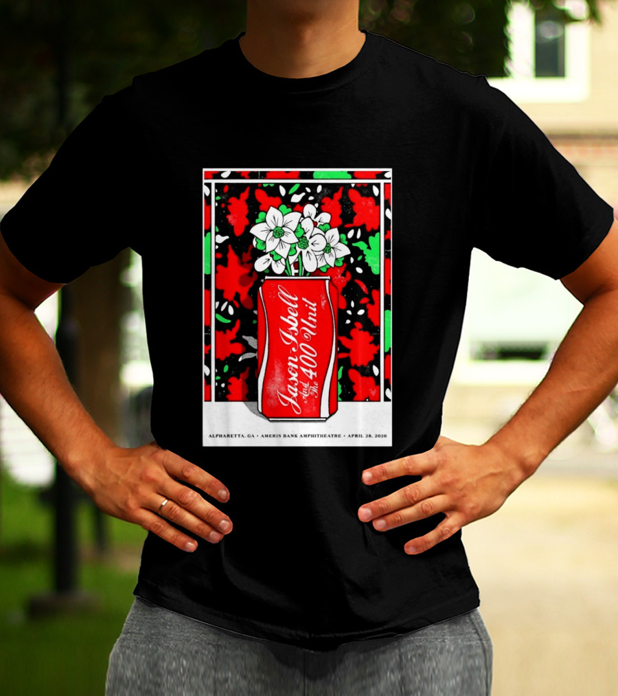 Jason Isbell And The 400 Unit Alpharetta GA Ameris Bank Amphitheatre April 28 2026 Floral Can T-Shirt