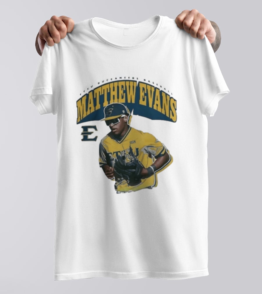 Etsu Matthew Evans Baseball Scon Sports Jersey T-Shirt