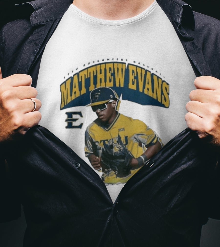 Etsu Matthew Evans Baseball Scon Sports Jersey T-Shirt