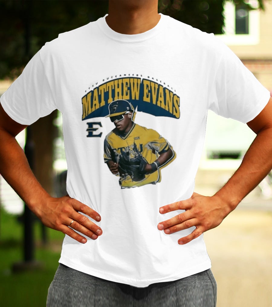 Etsu Matthew Evans Baseball Scon Sports Jersey T-Shirt