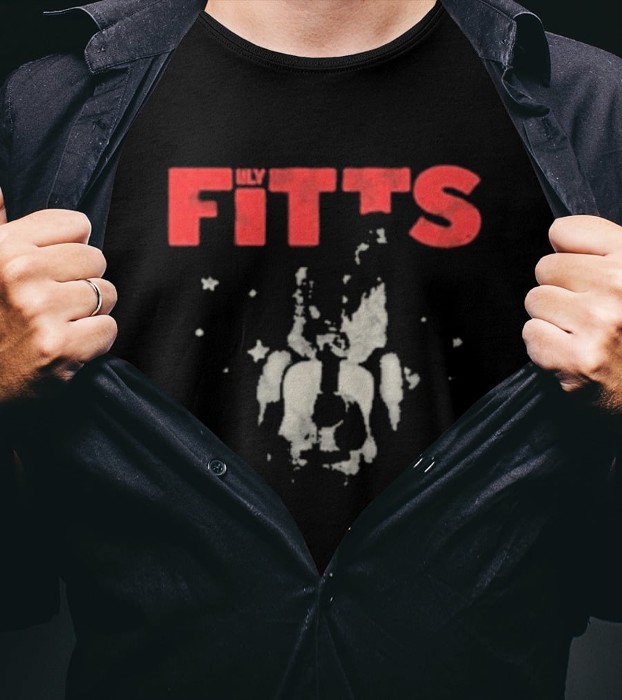 Lily Fitts Red Text With Abstract White Splash T-Shirt