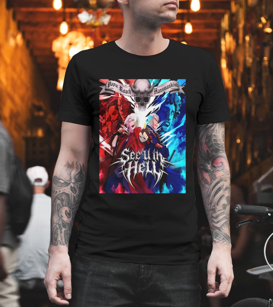 Papa Roach Hanumankind Devil May Cry Season 2 See U In Hell Song T-Shirt