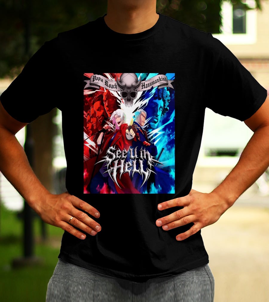 Papa Roach Hanumankind Devil May Cry Season 2 See U In Hell Song T-Shirt