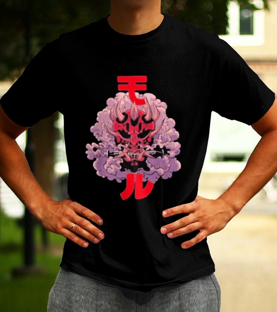 Screencrush Warrior Of Vengeance Oni Mask Kanji T-Shirt