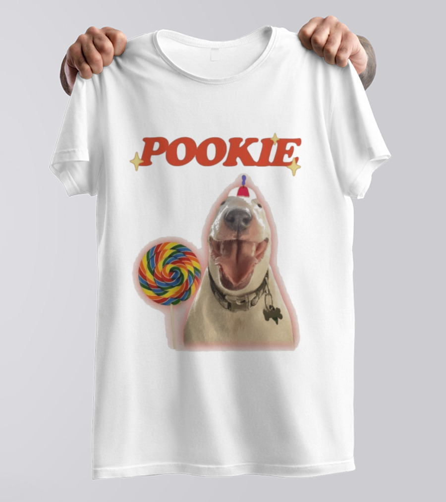 MisterMainer Pookie Bull Terrier Dog With Lollipop T-Shirt
