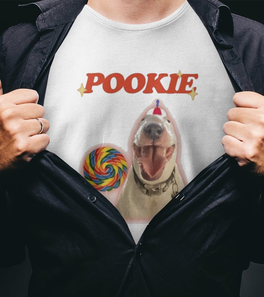 MisterMainer Pookie Bull Terrier Dog With Lollipop T-Shirt