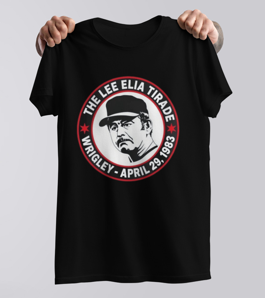 The Lee Elia Tirade Wrigley April 29 1983 Circular Badge With Baseball Cap T-Shirt