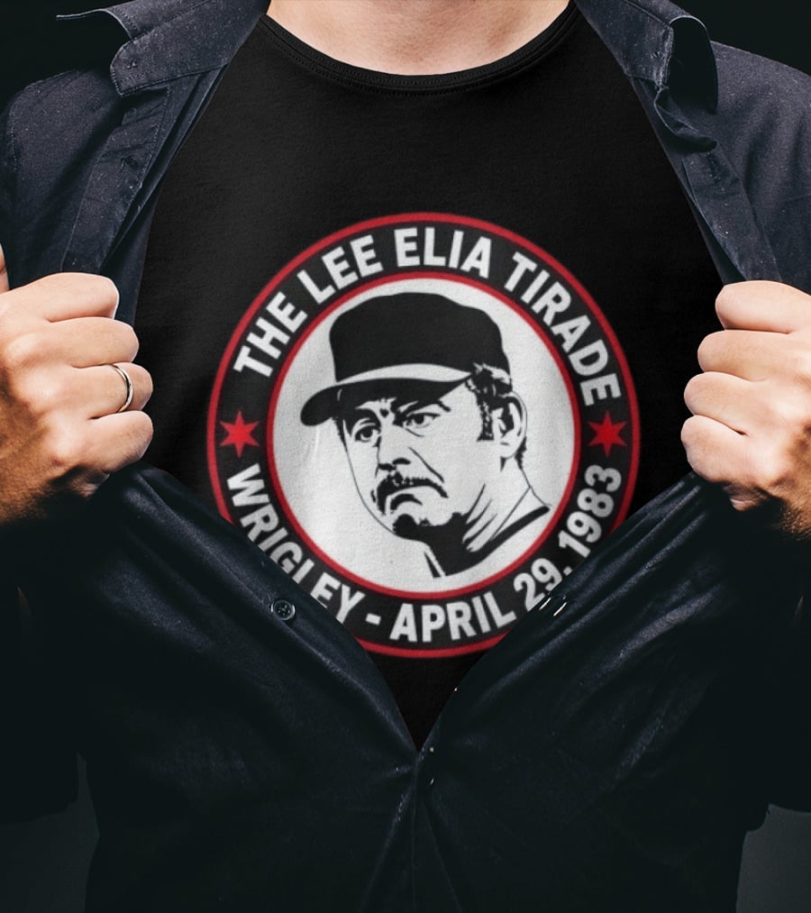 The Lee Elia Tirade Wrigley April 29 1983 Circular Badge With Baseball Cap T-Shirt