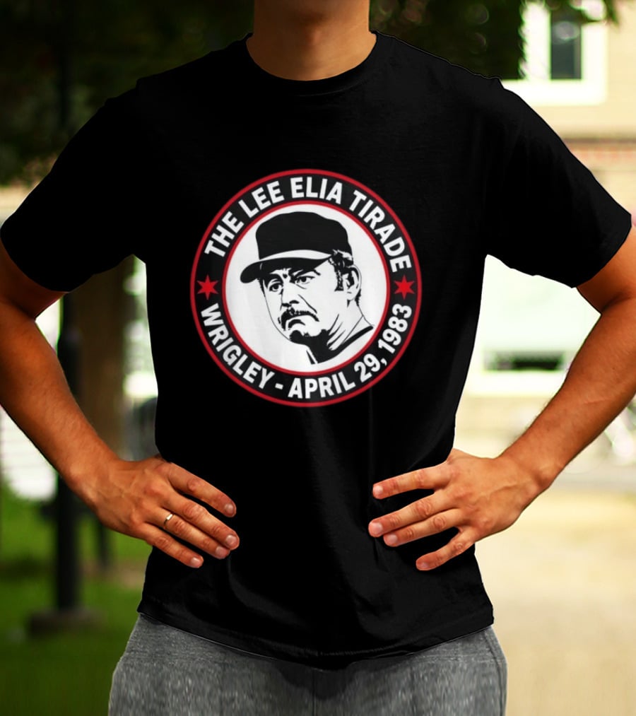 The Lee Elia Tirade Wrigley April 29 1983 Circular Badge With Baseball Cap T-Shirt