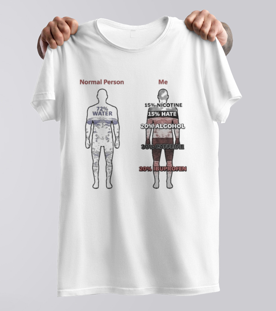 Normal Person Water Versus Me Hate Alcohol Ibuprofen T-Shirt
