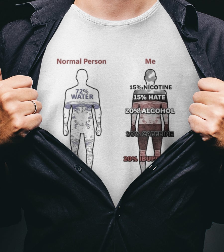 Normal Person Water Versus Me Hate Alcohol Ibuprofen T-Shirt