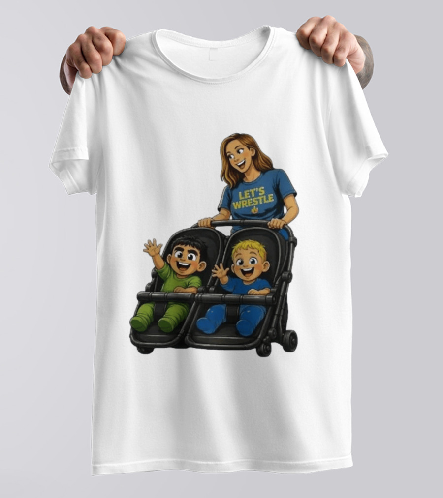 Pro Wrestling Tees Let's Wrestle Mother Lareesa Double Stroller Kids T-Shirt