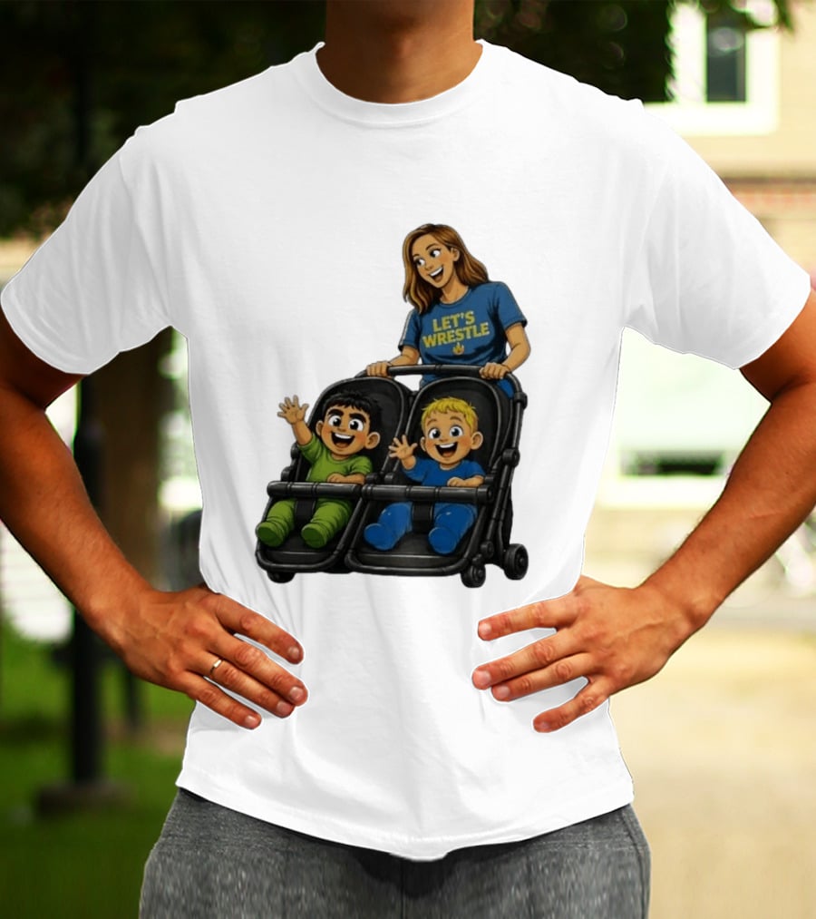 Pro Wrestling Tees Let's Wrestle Mother Lareesa Double Stroller Kids T-Shirt