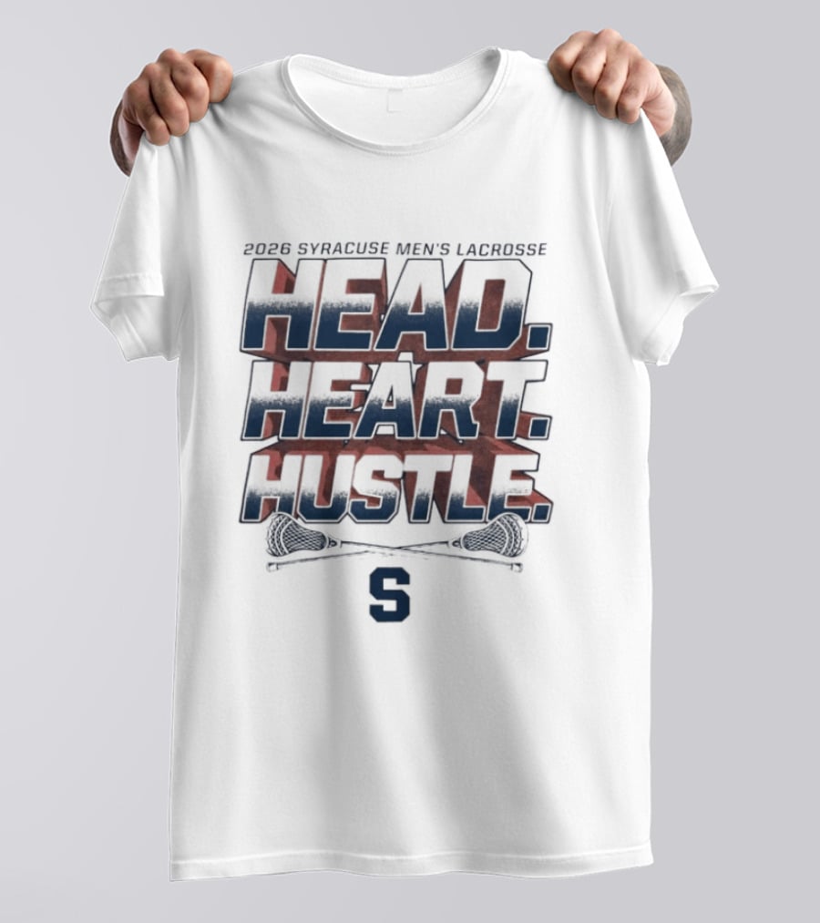 2023 Syracuse Men's Lacrosse Head Heart Hustle S T-Shirt
