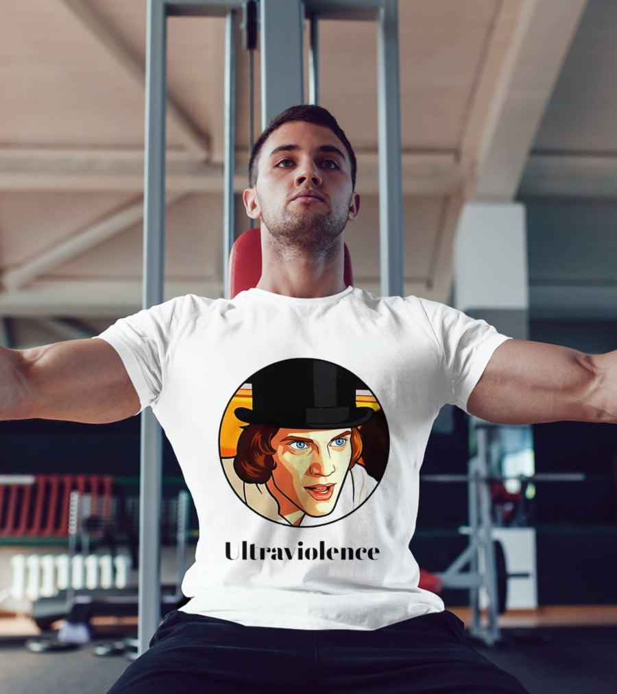 Alex DeLarge Ultraviolence Portrait Work Orange T-Shirt