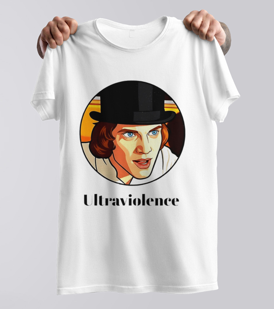 Alex DeLarge Ultraviolence Portrait Work Orange T-Shirt