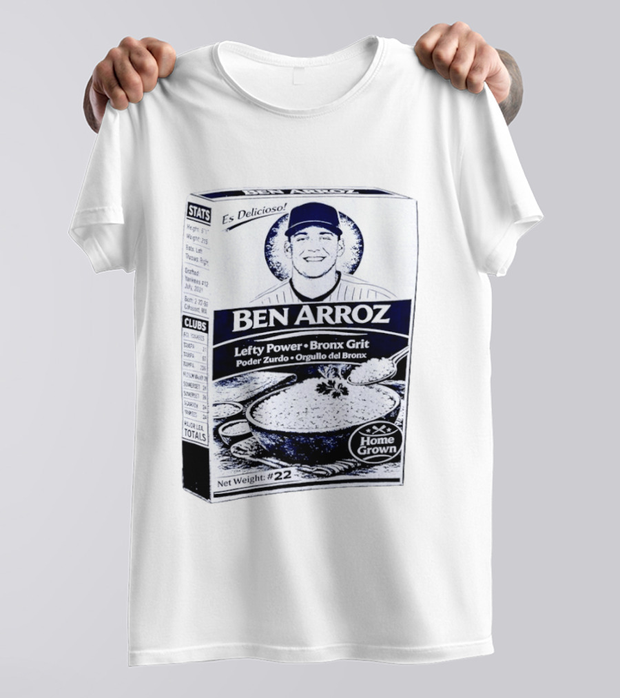 Ben Arroz Lefty Power Bronx Grit Orgullo Del Bronx Yankees Baseball Player T-Shirt
