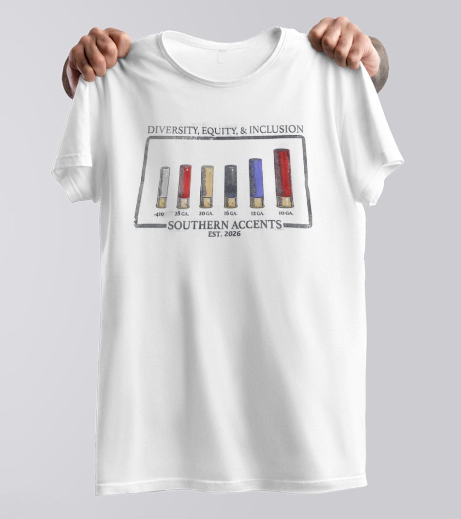 Diversity Equity And Inclusion Southern Accents 2026 Colorful Cartridges T-Shirt