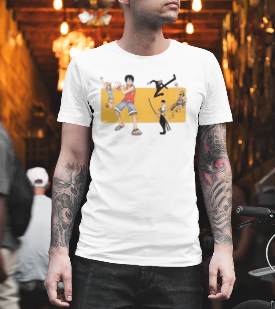 One Piece Classic Anime Characters In Action Pose T-Shirt