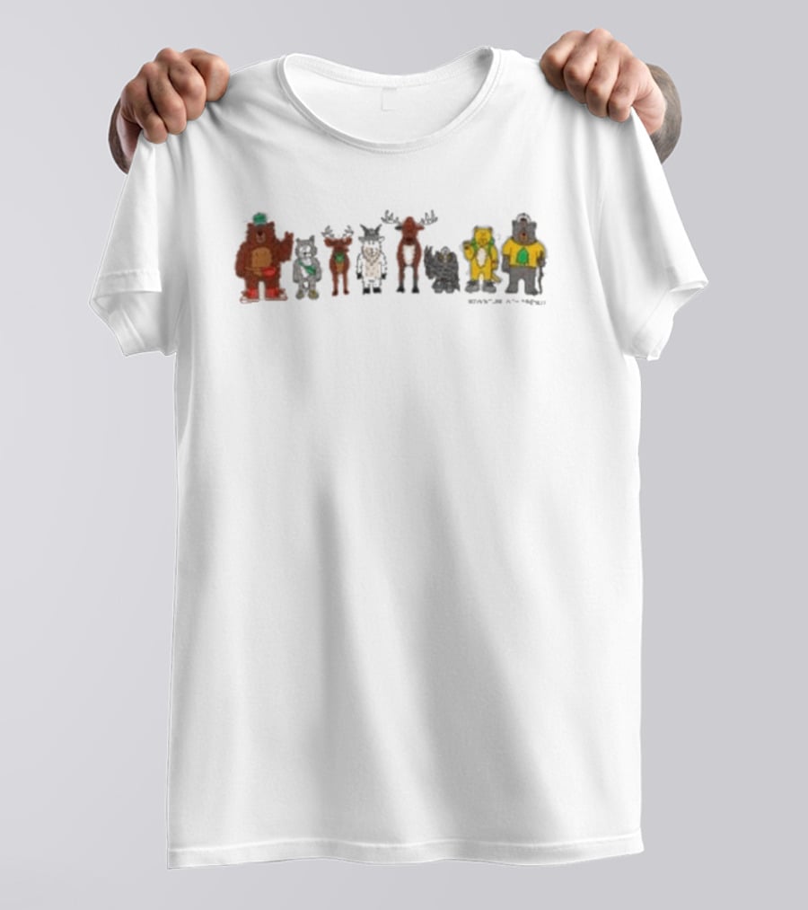 Parks Project Adventure Crew Forest Animals With Bears, Moose, And Squirrel Characters T-Shirt