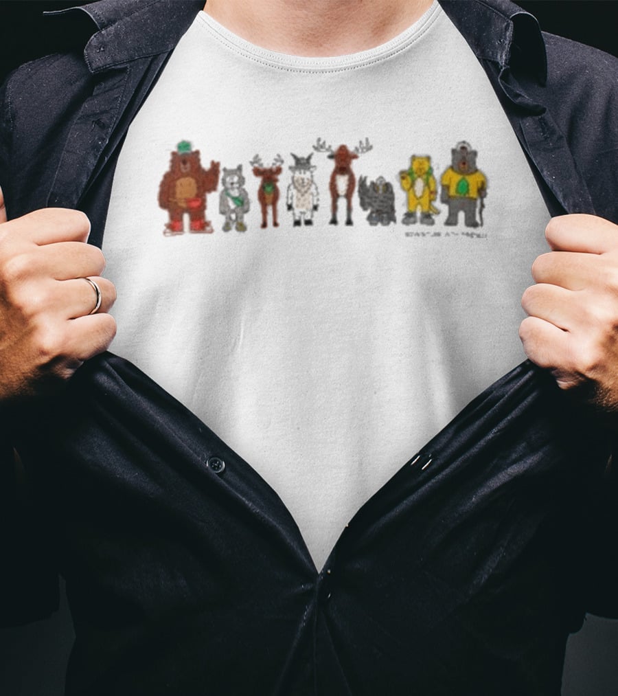 Parks Project Adventure Crew Forest Animals With Bears, Moose, And Squirrel Characters T-Shirt