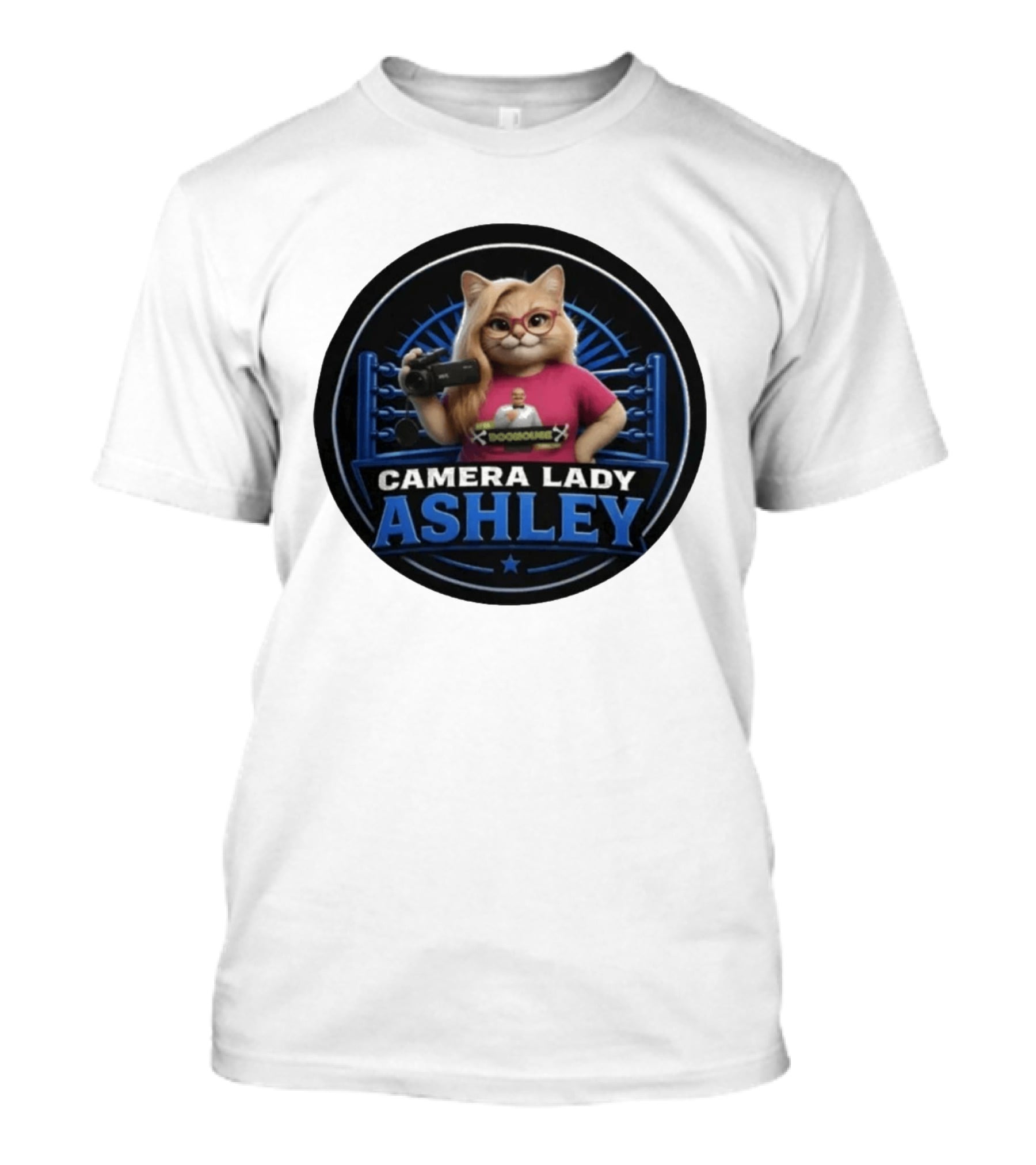 Pro Wrestling Tees Camera Lady Ashley Referee BONE Jones Productions T-Shirt