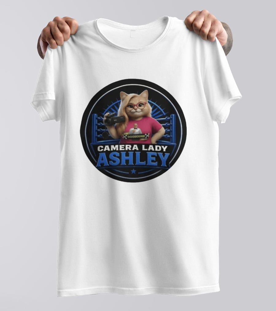 Pro Wrestling Tees Camera Lady Ashley Referee BONE Jones Productions T-Shirt