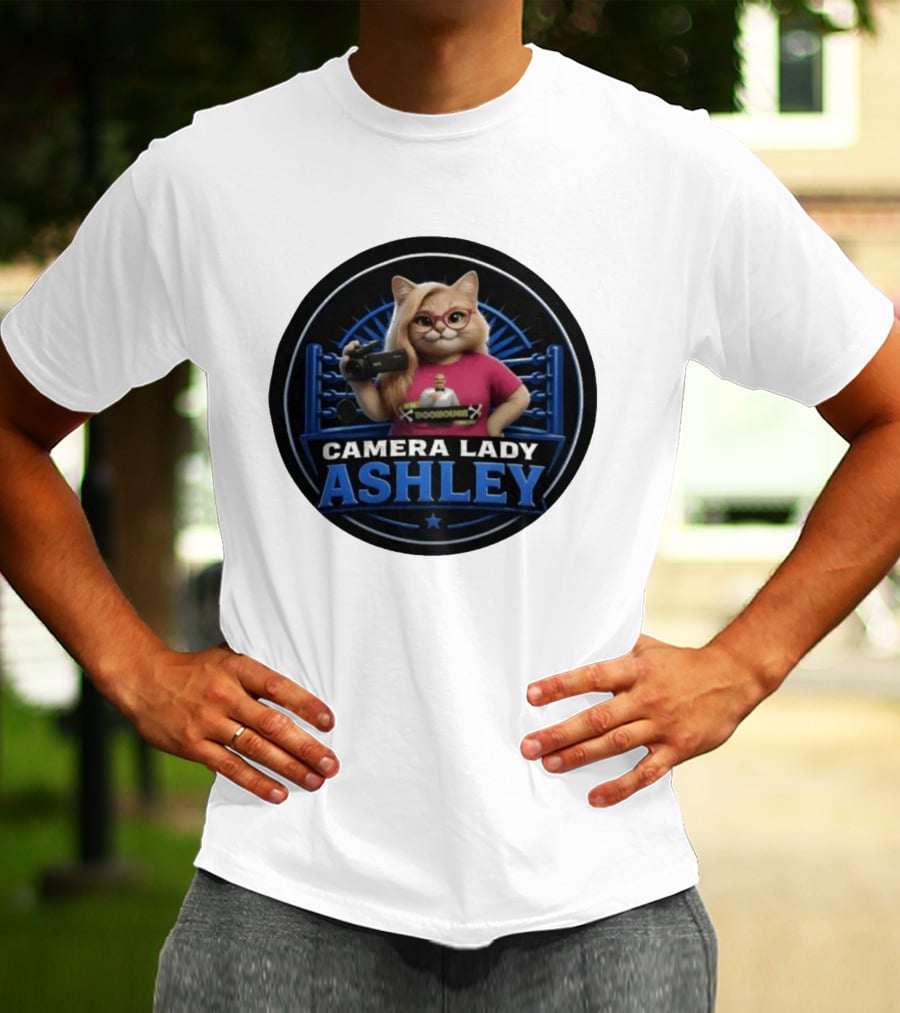 Pro Wrestling Tees Camera Lady Ashley Referee BONE Jones Productions T-Shirt