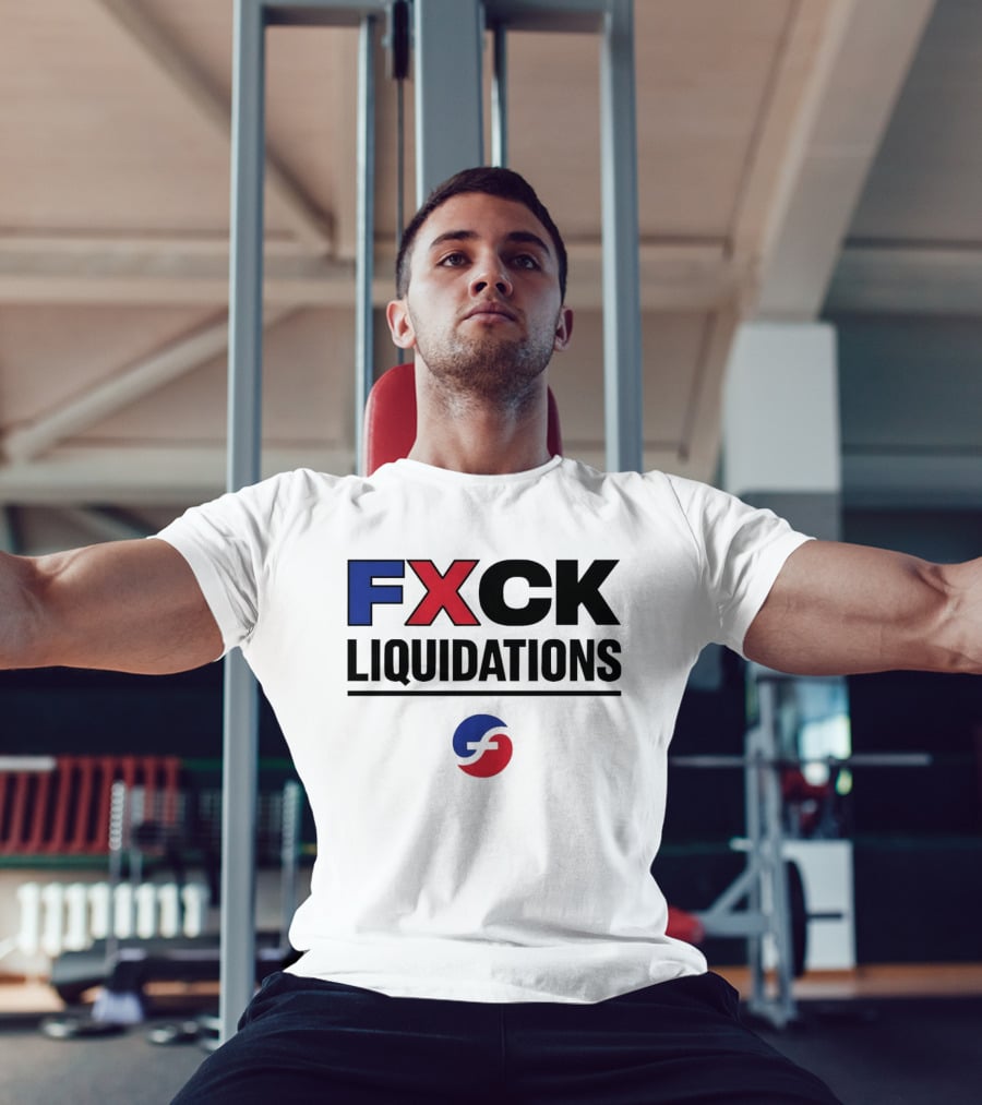 FXCK Liquidations Satirical Statement With Financial Theme Iconic Blue Red T-Shirt