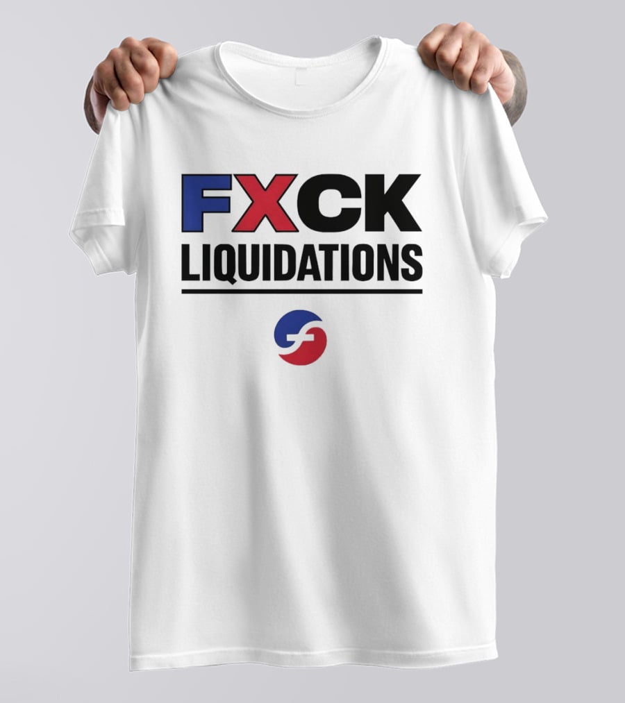 FXCK Liquidations Satirical Statement With Financial Theme Iconic Blue Red T-Shirt