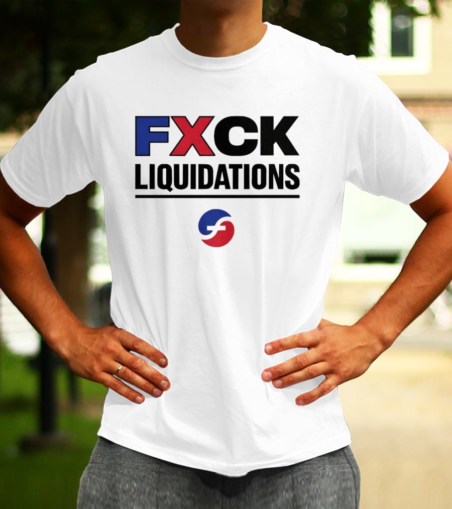 FXCK Liquidations Satirical Statement With Financial Theme Iconic Blue Red T-Shirt