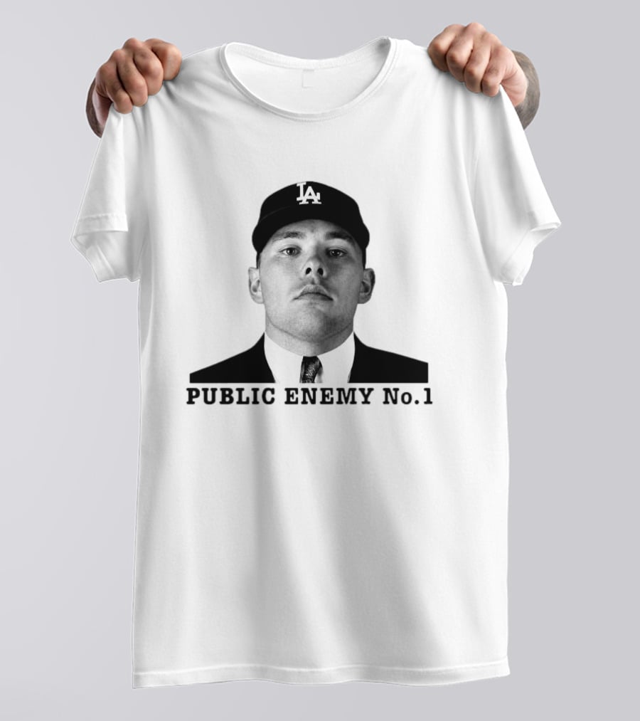 Dalton Rushing Public Enemy No 1 LA Hat Baseball T-Shirt