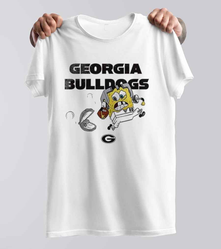 Georgia Bulldogs SquarePants Running October Baseball Fly The W T-Shirt