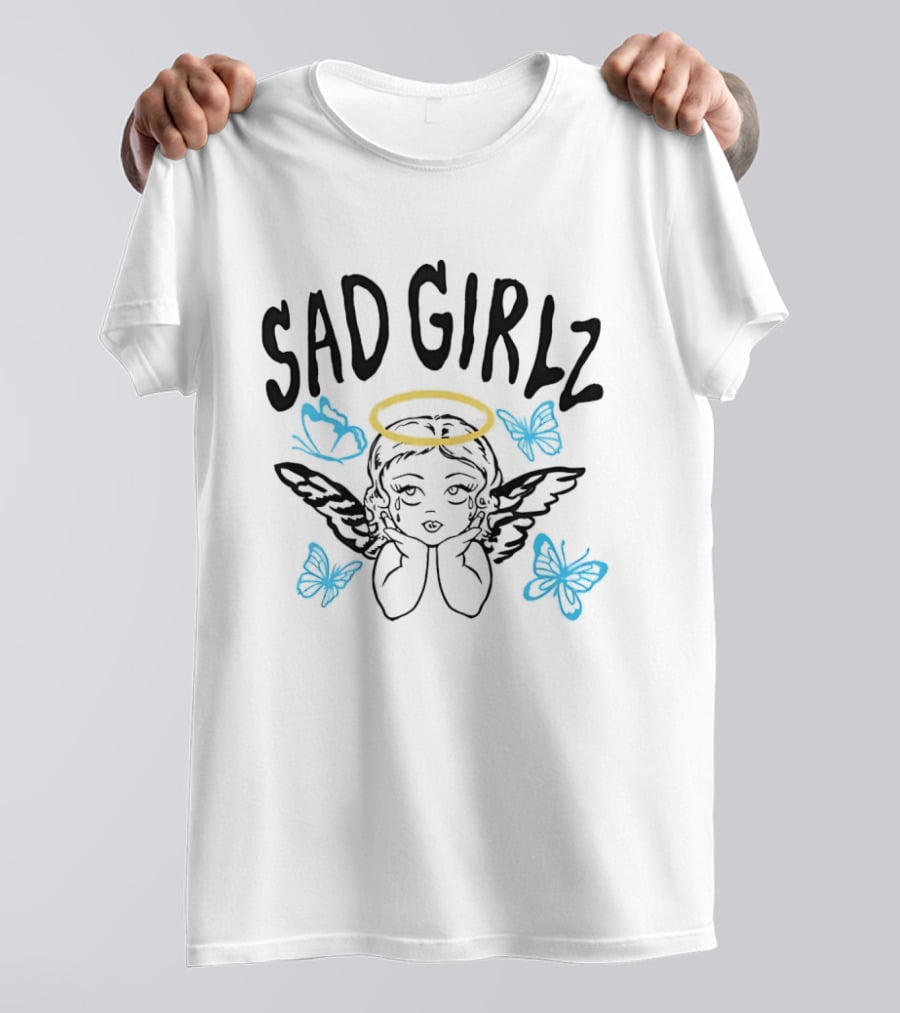 Sad Girlz Junior H Sad Angel Halo Butterfly T-Shirt