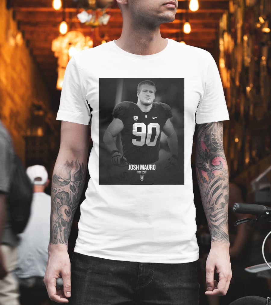 Josh Mauro 1991 2026 Stanford Football Number 90 Nike T-Shirt