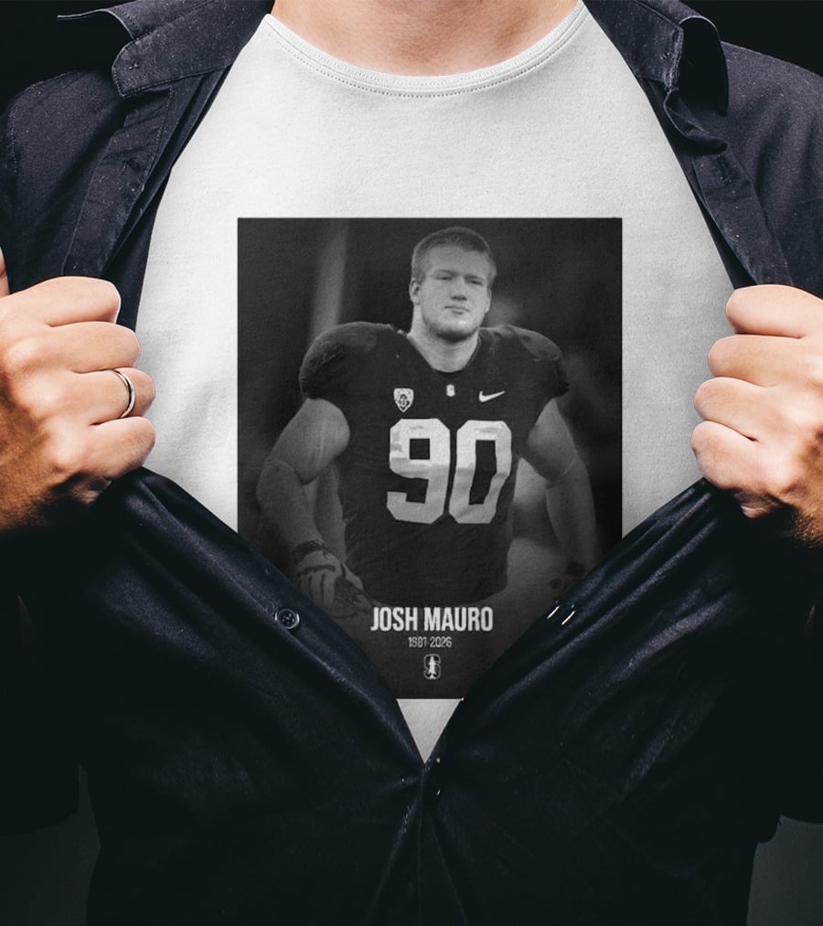 Josh Mauro 1991 2026 Stanford Football Number 90 Nike T-Shirt